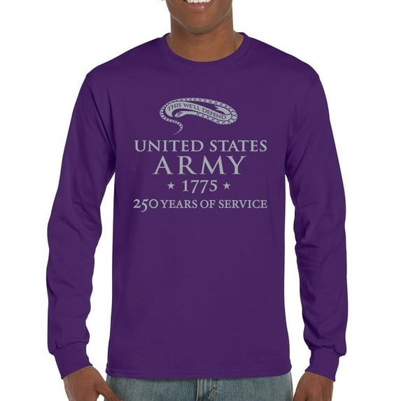 US Army 250 Years of Service Long Sleeve T-shirt Military Veteran DD214 Patriot