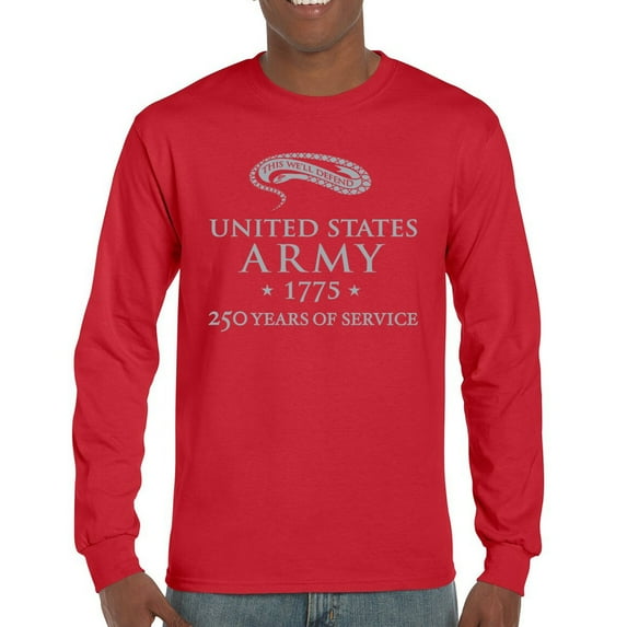 US Army 250 Years of Service Long Sleeve T-shirt Military Veteran DD214 Patriot