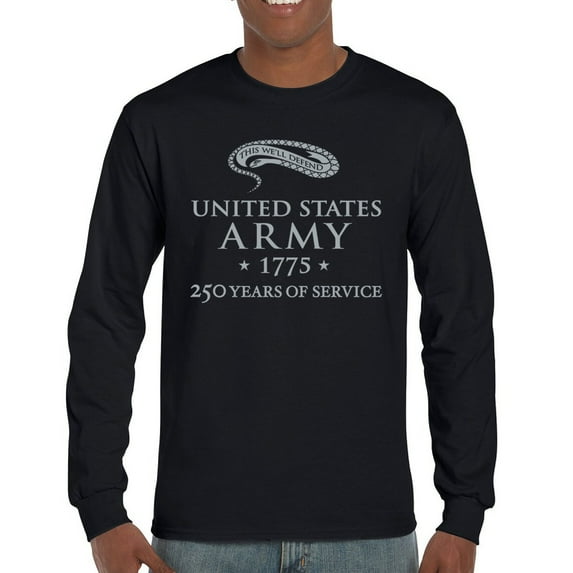 US Army 250 Years of Service Long Sleeve T-shirt Military Veteran DD214 Patriot