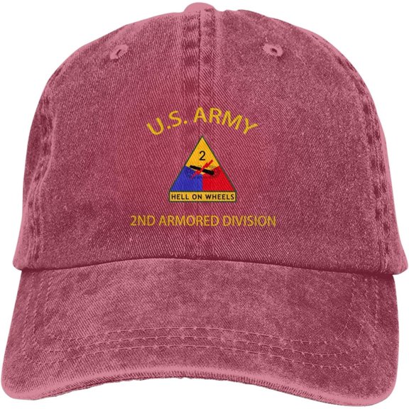 US Army 2nd Armored Division Veteran Dad Hat Baseball Unisex Baseball Adjustable Washed Cap
