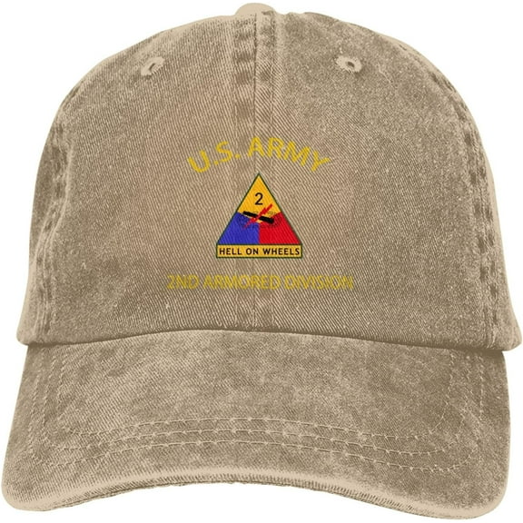 US Army 2nd Armored Division Veteran Dad Hat Baseball Unisex Baseball Adjustable Washed Cap