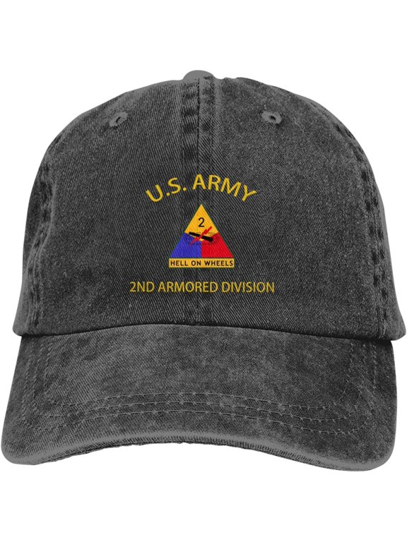 US Army 2nd Armored Division Veteran Dad Hat Baseball Unisex Baseball Adjustable Washed Cap