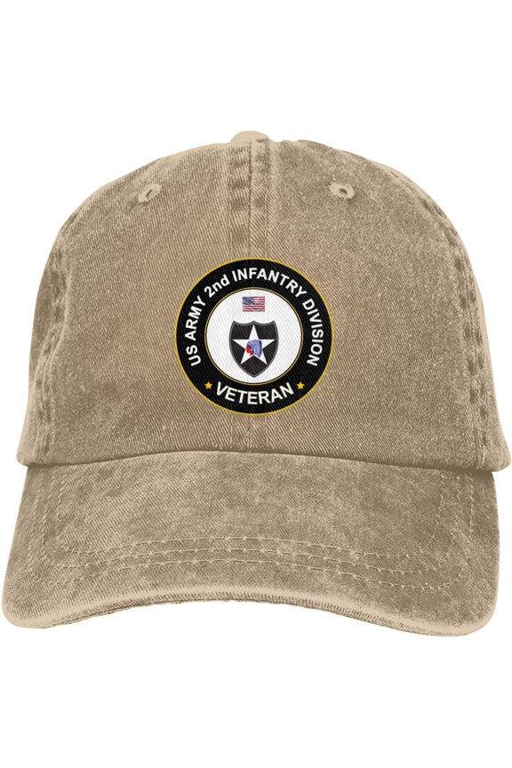 US Army 2nd Infantry Division Veteran Dad Hat Baseball Unisex Baseball Adjustable Washed Cap