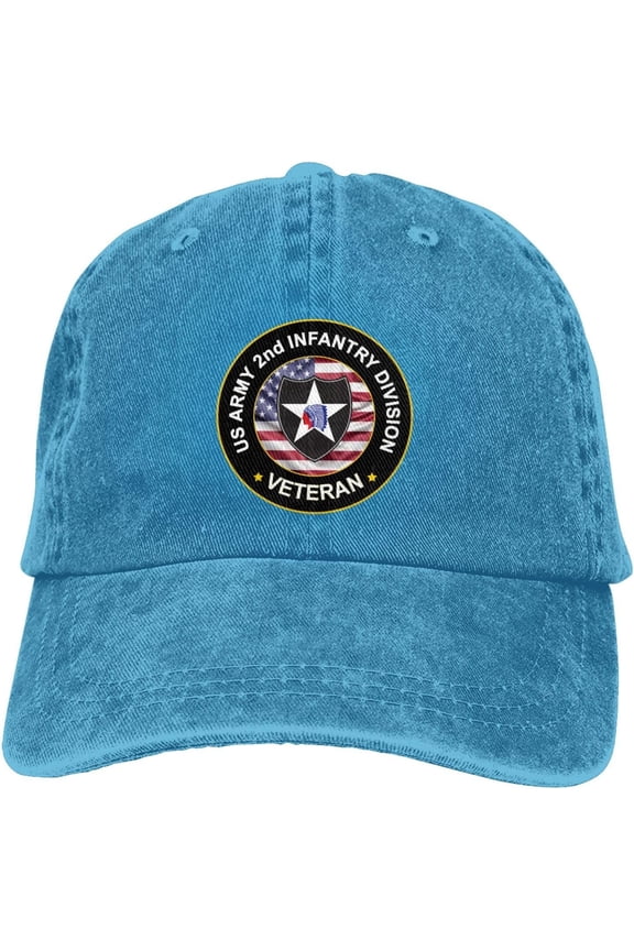 US Army 2nd Infantry Division Veteran Dad Hat Baseball Unisex Baseball Adjustable Washed Cap