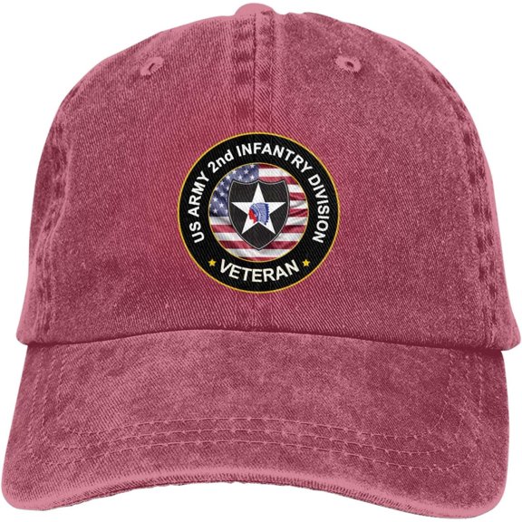US Army 2nd Infantry Division Veteran Dad Hat Baseball Unisex Baseball Adjustable Washed Cap
