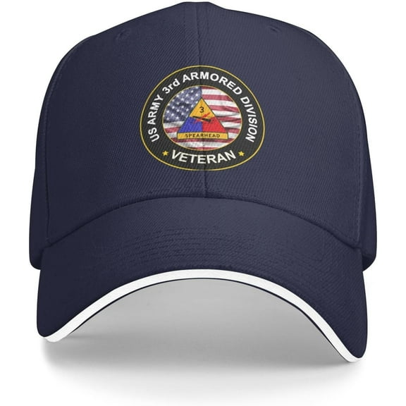 US Army 3rd Armored Division Veteran Baseball Cap Outdoor Trucker Hats Adjustable Custom