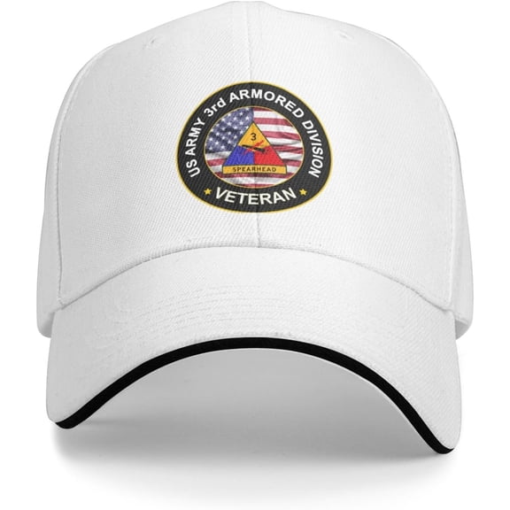 US Army 3rd Armored Division Veteran Baseball Cap Outdoor Trucker Hats Adjustable Custom