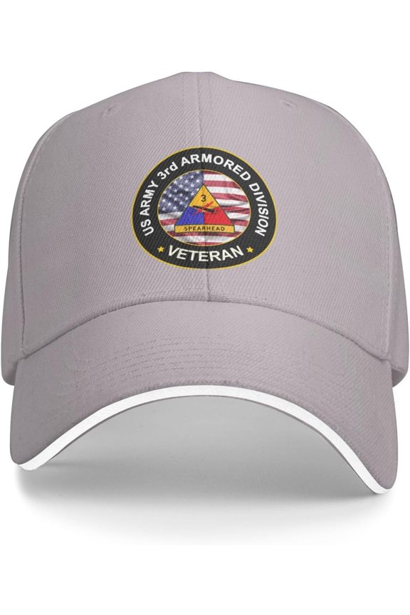 US Army 3rd Armored Division Veteran Baseball Cap Outdoor Trucker Hats Adjustable Custom