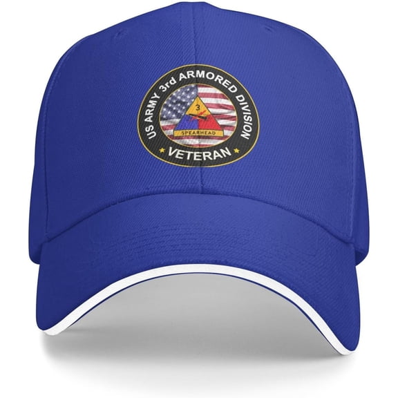 US Army 3rd Armored Division Veteran Baseball Cap Outdoor Trucker Hats Adjustable Custom