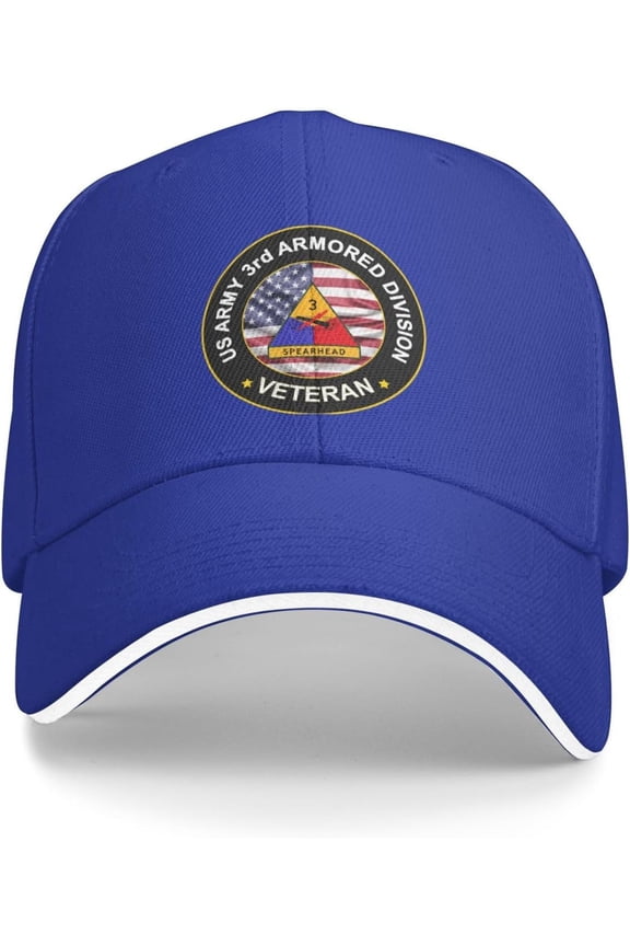US Army 3rd Armored Division Veteran Baseball Cap Outdoor Trucker Hats Adjustable Custom