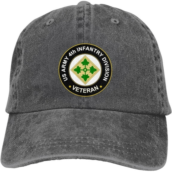 US Army 4th Infantry Division Veteran Dad Hat Baseball Unisex Baseball Adjustable Washed Cap
