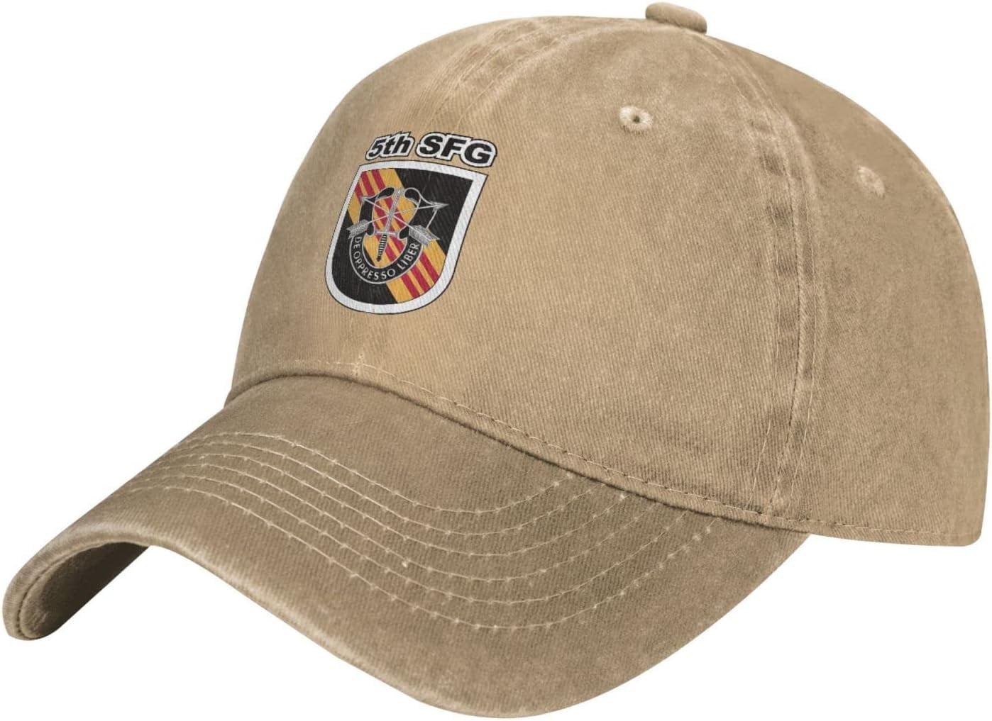 US Army 5th Special Forces Group Vintage Wash Denim Baseball Cap