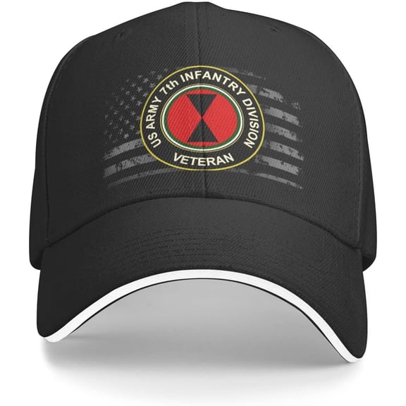 US Army 7th Infantry Division Veteran Baseball Cap Adjustable Fashion Casquette Casual Duck Tongue Hat for Men Women3