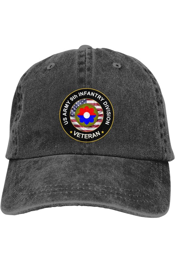 US Army 9th Infantry Division Veteran Dad Hat Baseball Unisex Baseball Adjustable Washed Cap