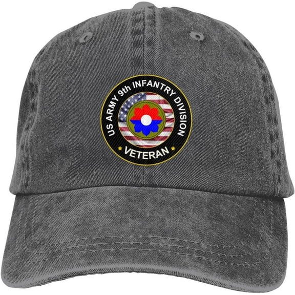 US Army 9th Infantry Division Veteran Dad Hat Baseball Unisex Baseball Adjustable Washed Cap