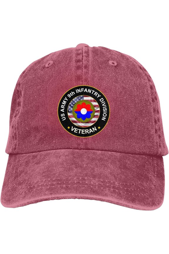 US Army 9th Infantry Division Veteran Dad Hat Baseball Unisex Baseball Adjustable Washed Cap
