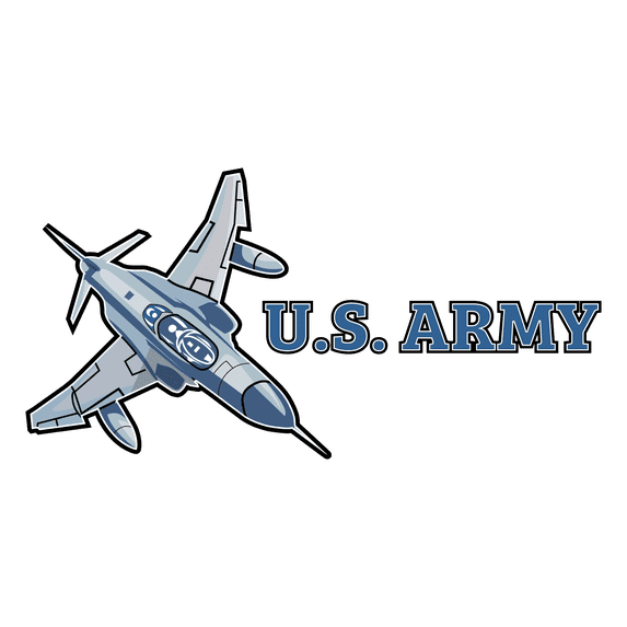 US Army Banner with F1 Airforce Jet Creative Artwork Design for Living Room Vinyl Wall Decal - Air Force Plane Art for Men's Bedroom Wall Decoration - 30" x 19"