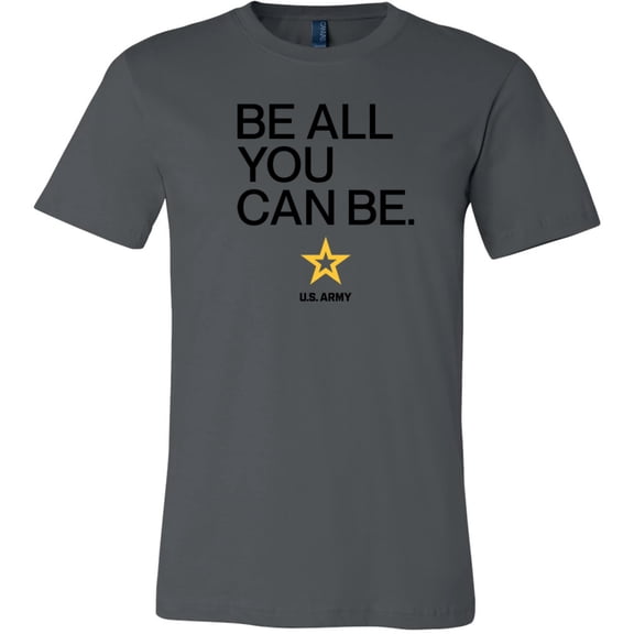 US Army Be All You Can Be Black Print Soft Premium T-shirt, 3XL Asphalt