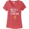 thumbnail image 1 of US Army Be All You Can Be White Print Womens Tri Blend V-neck T-Shirt, 4XL Red, 1 of 3