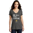 thumbnail image 1 of US Army Be All You Can Be White Print Womens Tri Blend V-neck T-Shirt, Medium Charcoal, 1 of 4