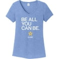 thumbnail image 1 of US Army Be All You Can Be White Print Womens Tri Blend V-neck T-Shirt, Medium Maritime, 1 of 3
