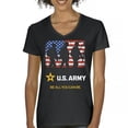 thumbnail image 1 of US Army Be All You Can Be Women's V-Neck T-shirt American Flag Military Veteran DD 214 Patriotic Armed Forces Licensed Tee, 1 of 7
