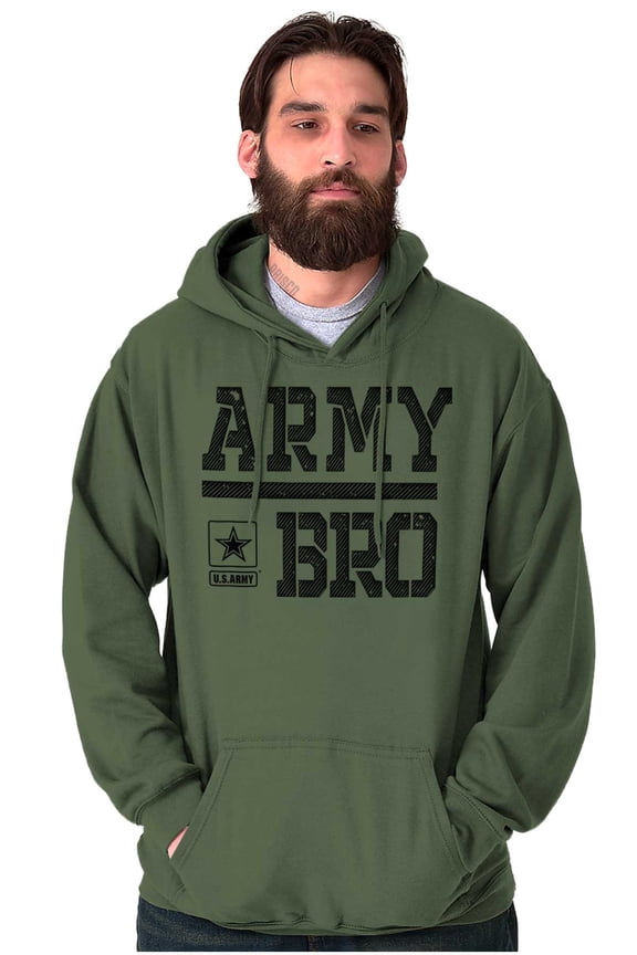 US Army Bro Military Star Logo Hoodie Hooded Sweatshirt Men Brisco Brands L