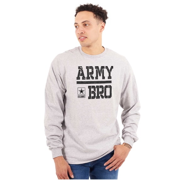 US Army Bro Military Star Logo Men Big & Tall Long Sleeve Tee Brisco Brands 2X