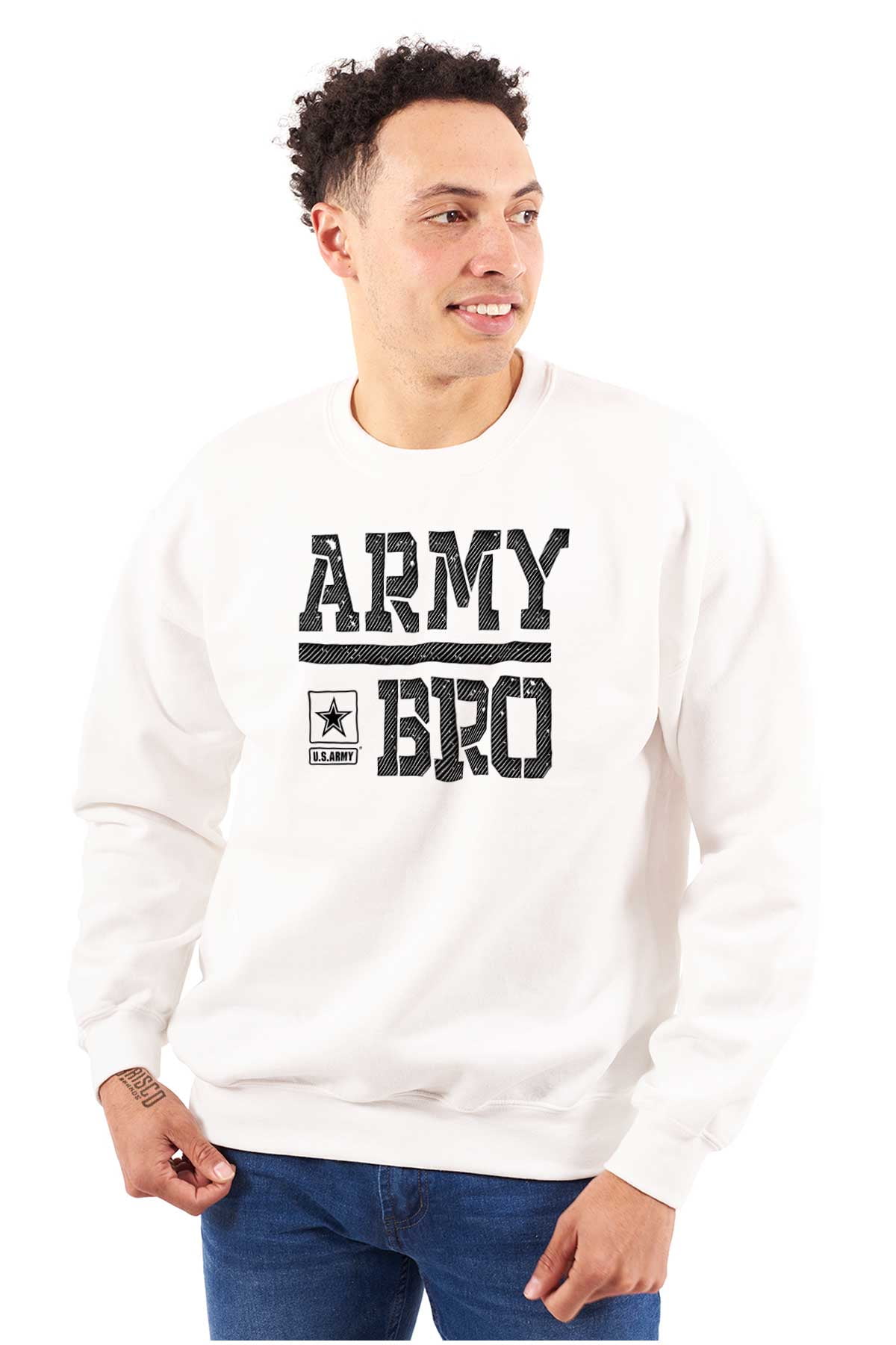 US Army Bro Military Star Logo Men s Crewneck Sweatshirt Brisco