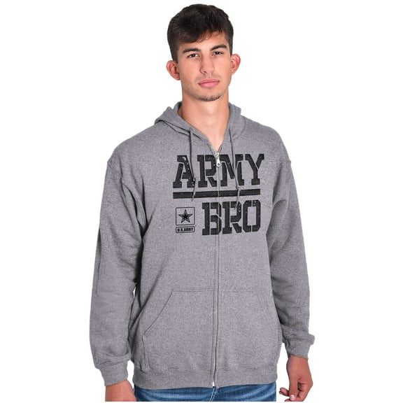 US Army Bro Military Star Logo Zip Hoodie Sweatshirt Men Brisco Brands X
