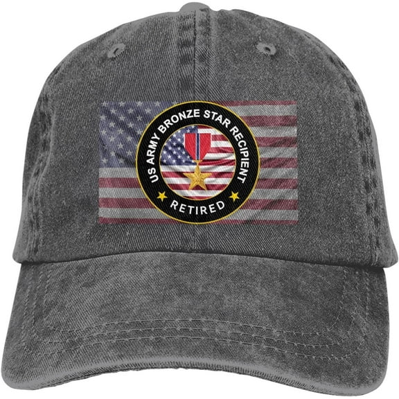 US Army Bronze Star Medal Recipient Retired Casquette Dad Hat Sandwich Baseball Unisex Baseball Adjustable Washed Cap