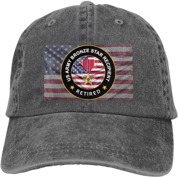 US Army Bronze Star Medal Recipient Retired Casquette Dad Hat Sandwich Baseball Unisex Baseball Adjustable Washed Cap