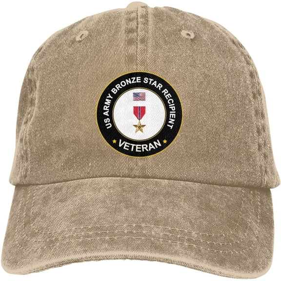 US Army Bronze Star Medal Recipient Veteran Dad Hat Baseball Unisex Baseball Adjustable Washed Cap
