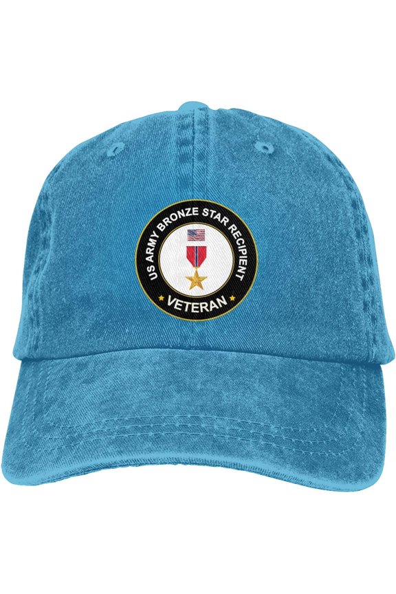 US Army Bronze Star Medal Recipient Veteran Dad Hat Baseball Unisex Baseball Adjustable Washed Cap