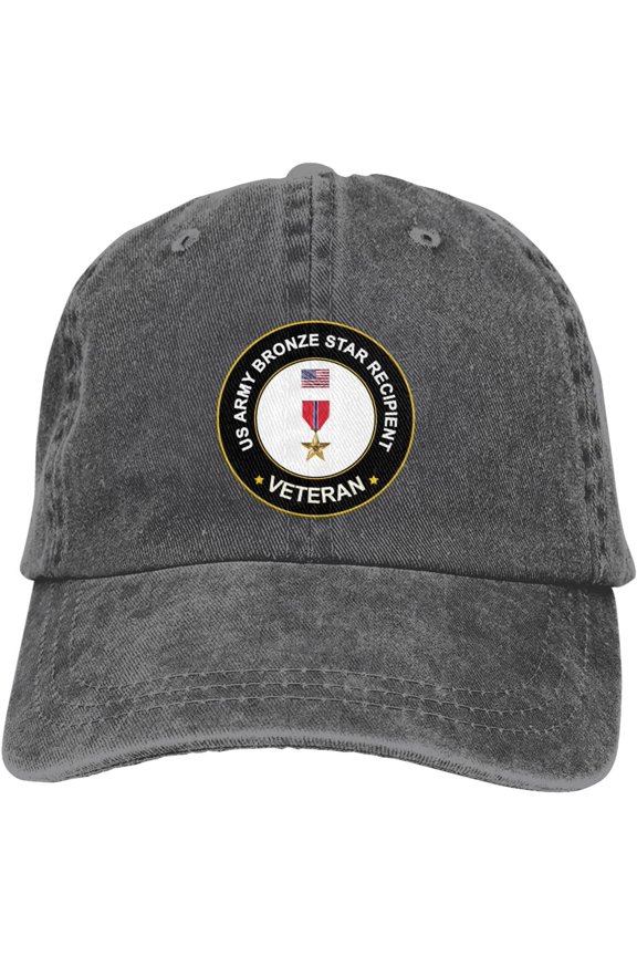 US Army Bronze Star Medal Recipient Veteran Dad Hat Baseball Unisex Baseball Adjustable Washed Cap