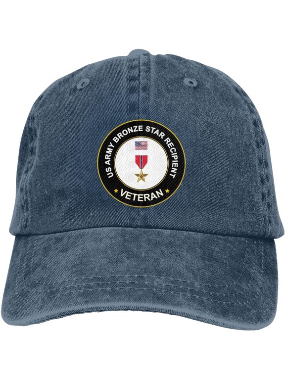US Army Bronze Star Medal Recipient Veteran Dad Hat Baseball Unisex Baseball Adjustable Washed Cap
