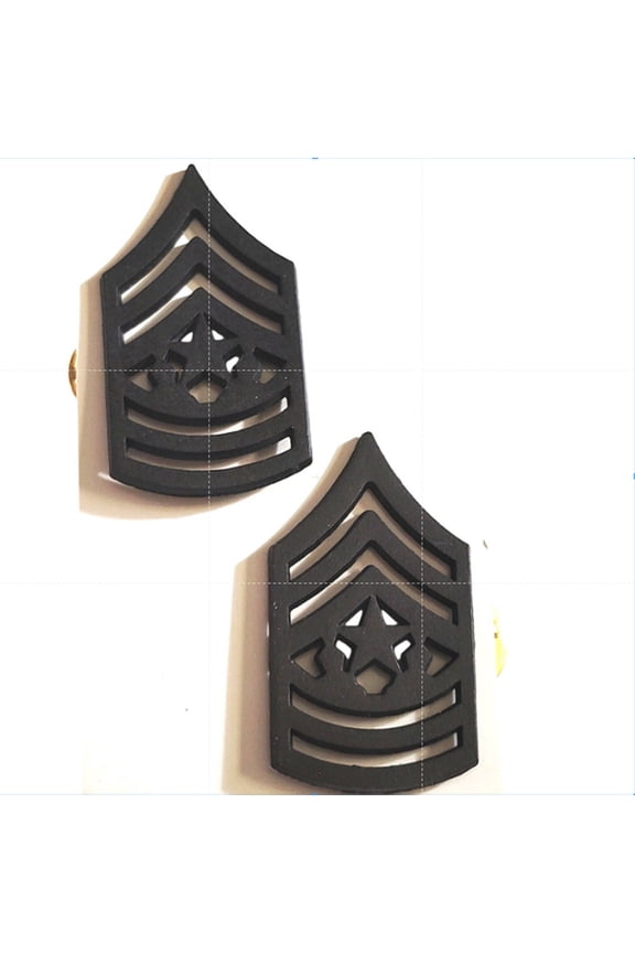 US Army CSM E9 Subdued Rank Insignia Novelty Hat, Lapel Pins Set 13/8" 3/4"