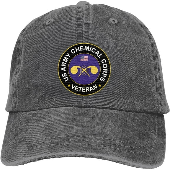 US Army Chemical Corps Veteran Dad Hat Baseball Unisex Baseball Adjustable Washed Cap