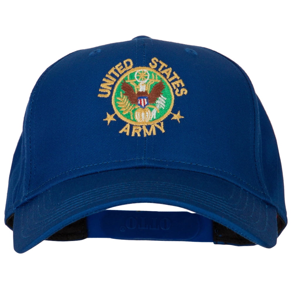 US Army Circle Symbol Embroidered Solid Cotton Pro Style Cap - Royal ...