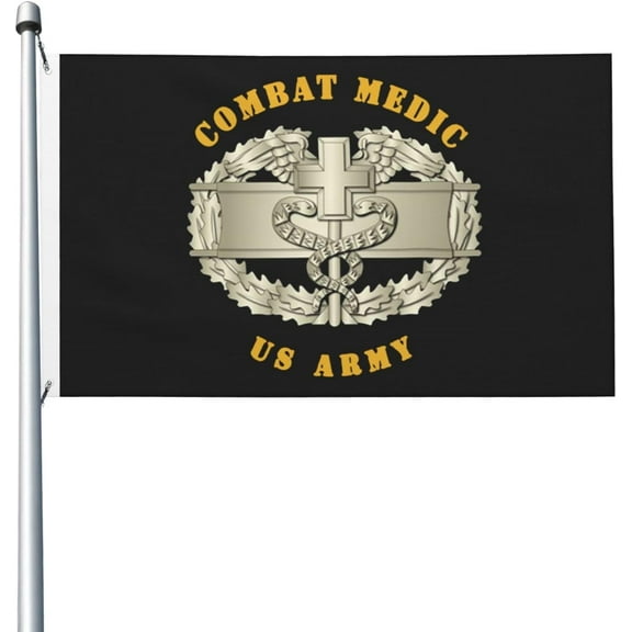 US Army Combat Medic Veteran 3x5 Double Sided Flag Fade Resistant Banner Polyester Flag with 2 Brass Grommets For Indoor Outdoor