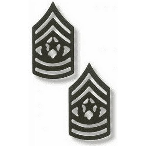 US Army Command Sergeant Major Black Metal Collar Rank Insignia