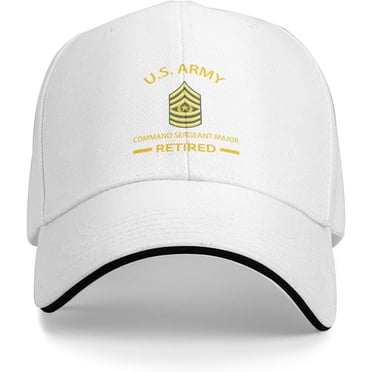 US Army 1SG (First Sergeant) RETIRED Licensed Baseball Cap – Black Twill, Adjustable