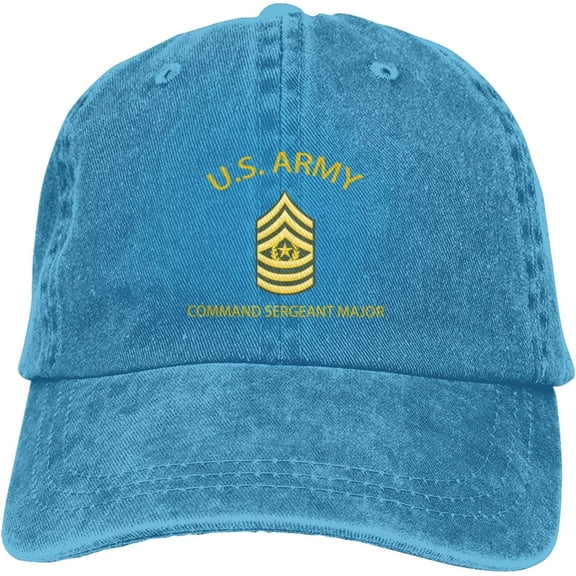 US Army Command Sergeant Major Veteran Dad Hat Baseball Unisex Baseball Adjustable Washed Cap