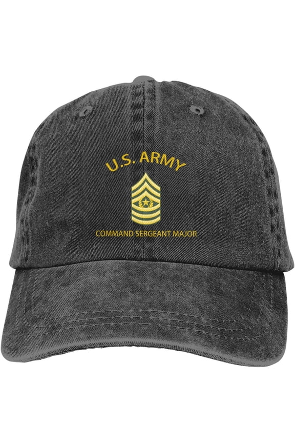 US Army Command Sergeant Major Veteran Dad Hat Baseball Unisex Baseball Adjustable Washed Cap