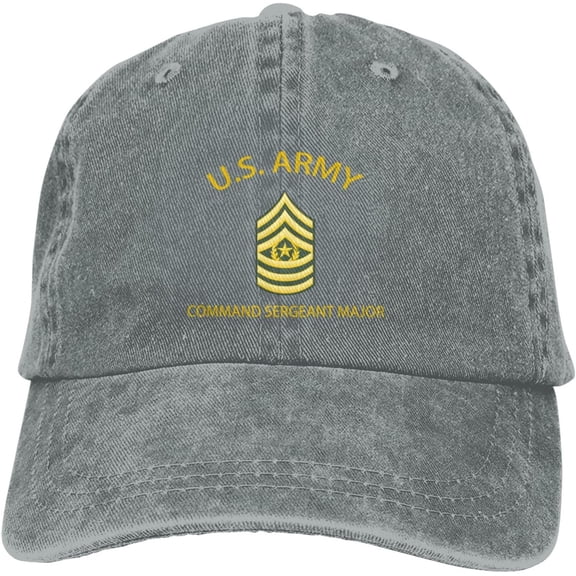 US Army Command Sergeant Major Veteran Dad Hat Baseball Unisex Baseball Adjustable Washed Cap
