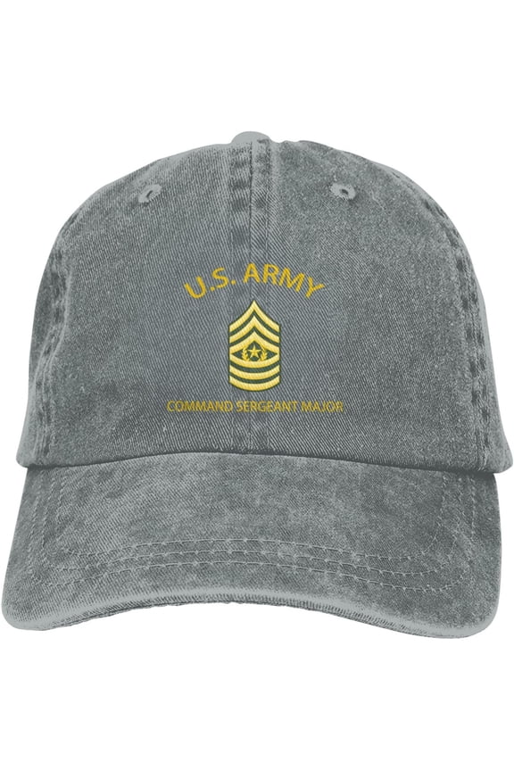 US Army Command Sergeant Major Veteran Dad Hat Baseball Unisex Baseball Adjustable Washed Cap