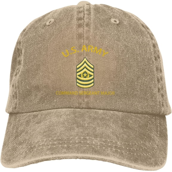 US Army Command Sergeant Major Veteran Dad Hat Baseball Unisex Baseball Adjustable Washed Cap