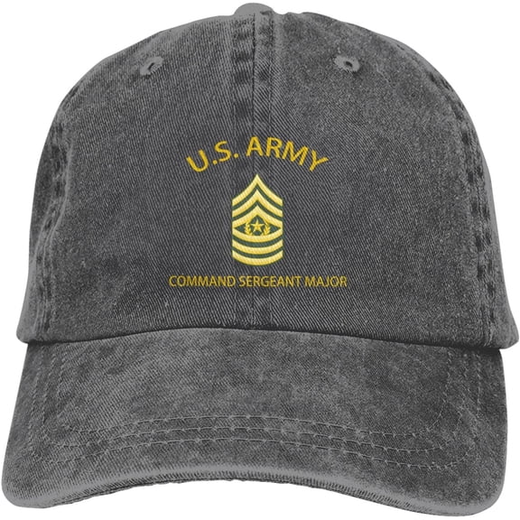 US Army Command Sergeant Major Veteran Dad Hat Baseball Unisex Baseball Adjustable Washed Cap