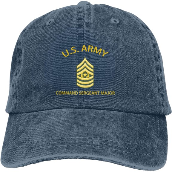 US Army Command Sergeant Major Veteran Dad Hat Baseball Unisex Baseball Adjustable Washed Cap