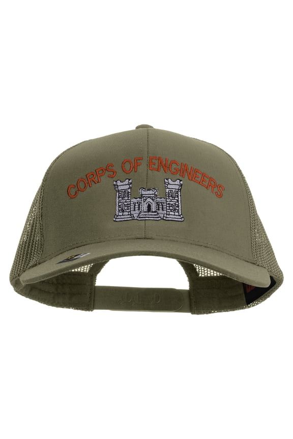 US Army Corps of Engineers Embroidered Solid Cotton Twill Mesh Prostyle Cap - Khaki OSFM